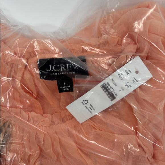 J.Crew Tiered ruffle dress in chiffon Glowy Peach - Picture 6 of 9